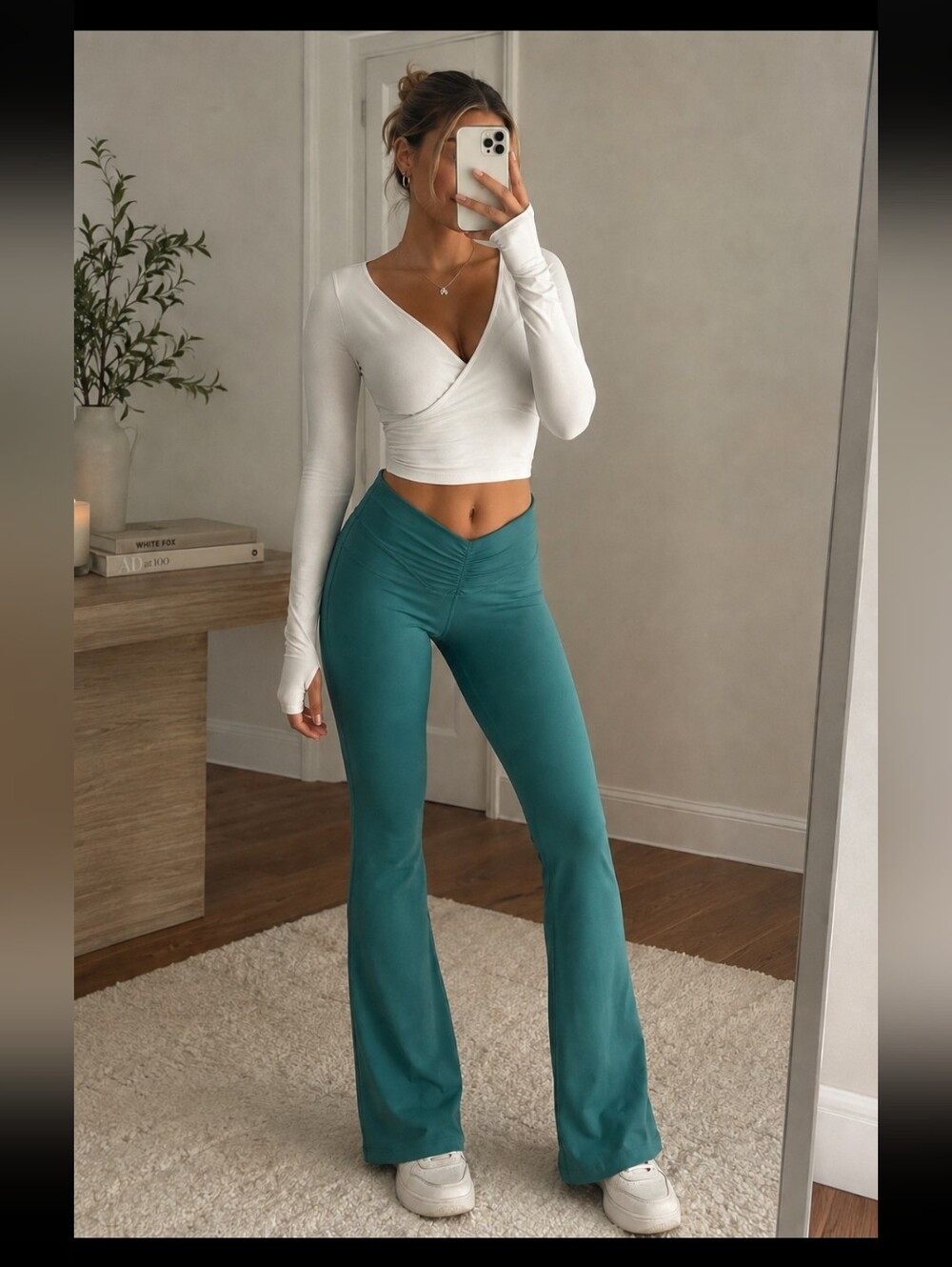 Victoria’s Secret Teal V Waist Flare Yoga Pants Size M Y2K